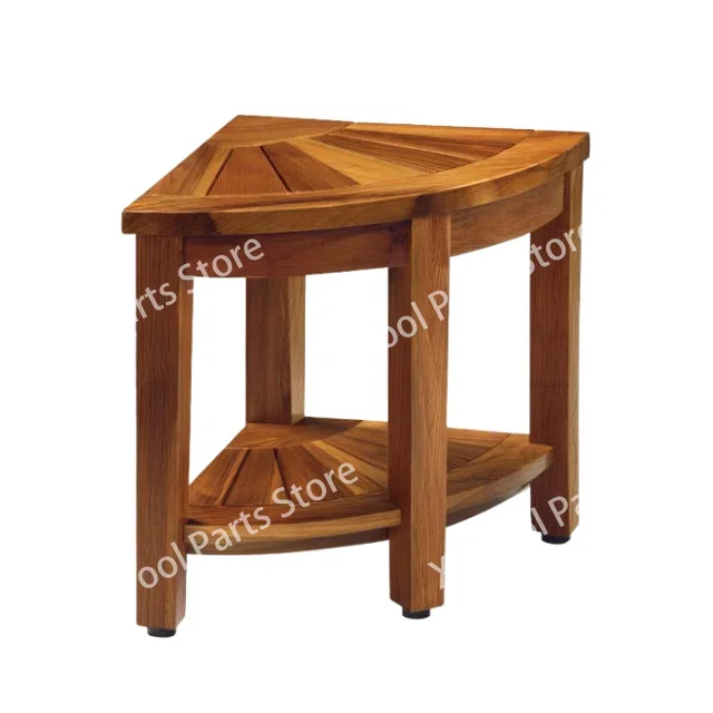 Wooden shower stool triangular bathroom furniture natural modern design for sale