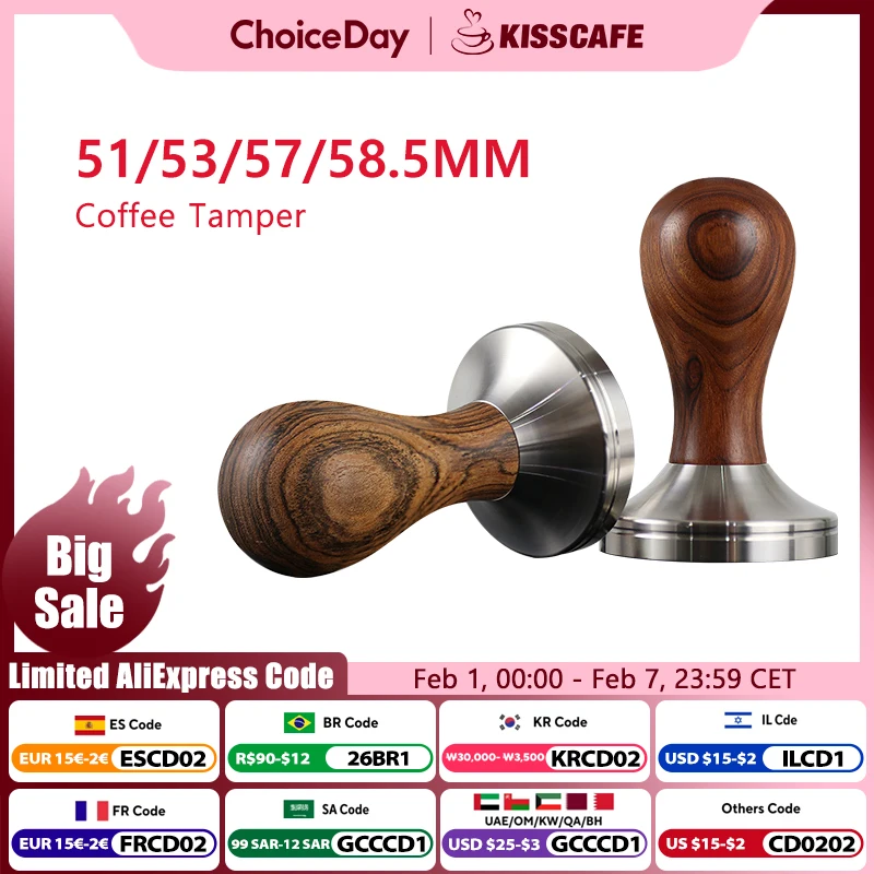 

Coffee Tamper 51mm 53mm 57mm 58.5mm Stainless Steel For Delonghi Breville Lelit Barista Espresso Maker Accessories Corner Tools