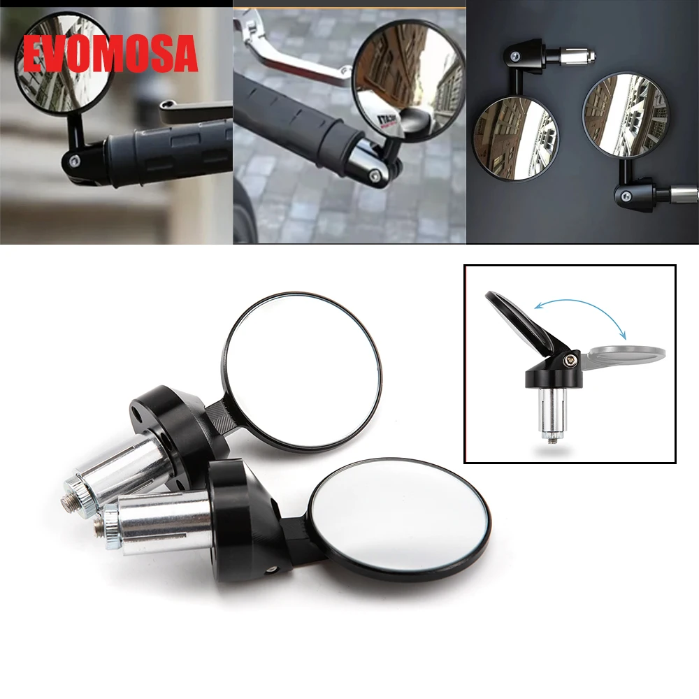 

Motorcycle Handlebar Rearview Mirror Rotatable Rear Mirrors Blind Spot For YAHAMA MT09 For DUCATI For HONDA For Harly Universal