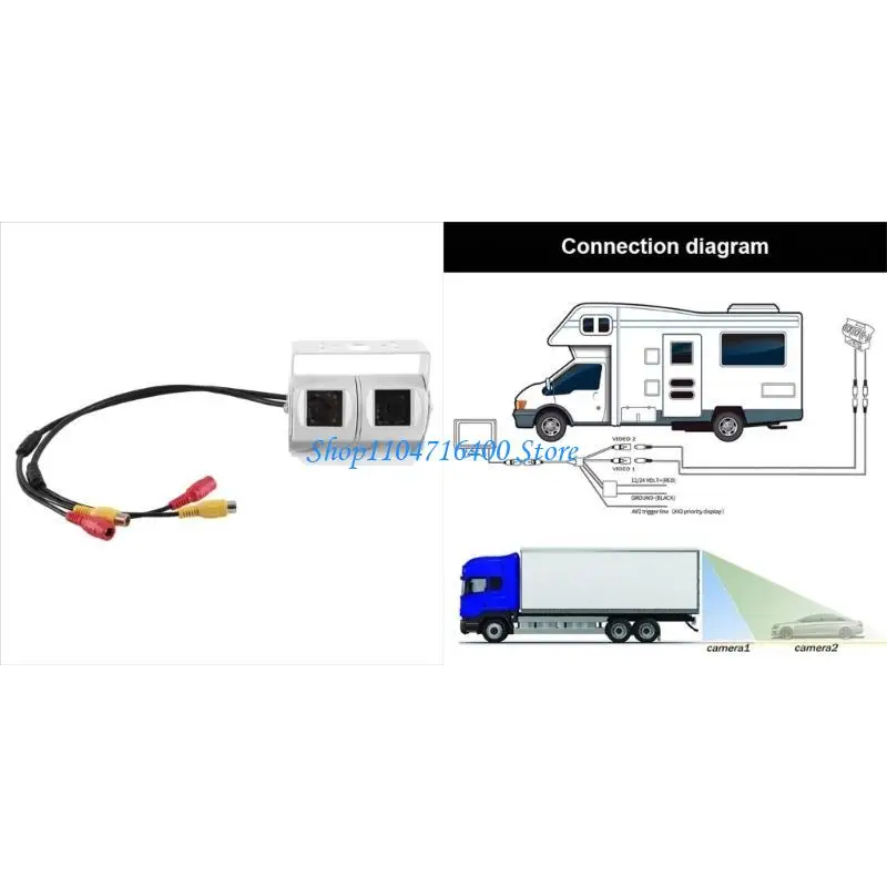 

y1gd Car Rear View Monitor Backup Camera Monitor Dual Ccd-Lens for Truck Rvs