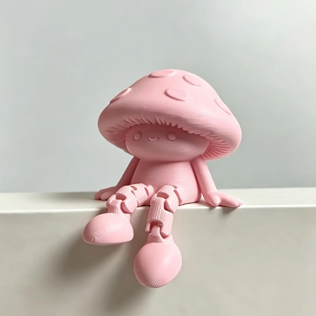 3D Jointed Mushroom Figurine Desktop Ornament Tabletop Shelf Decor Halloween Home Statue Holiday Gift For Bedroom Living Room