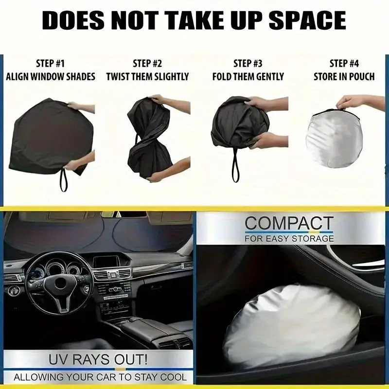 1pc Cartoon Windshield Sun Shade, Foldable Heat Protection Cover for Car Interior, Easy Fold Visor for Most Vehicles
