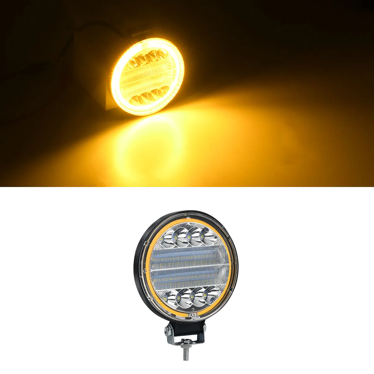 4-Inch 72W LED Round Spot Work Light Combo Flood Driving Amber Fog Lamp For Truck SUV 4WD 4x4 led bar offroad ATV Jeep Tractor