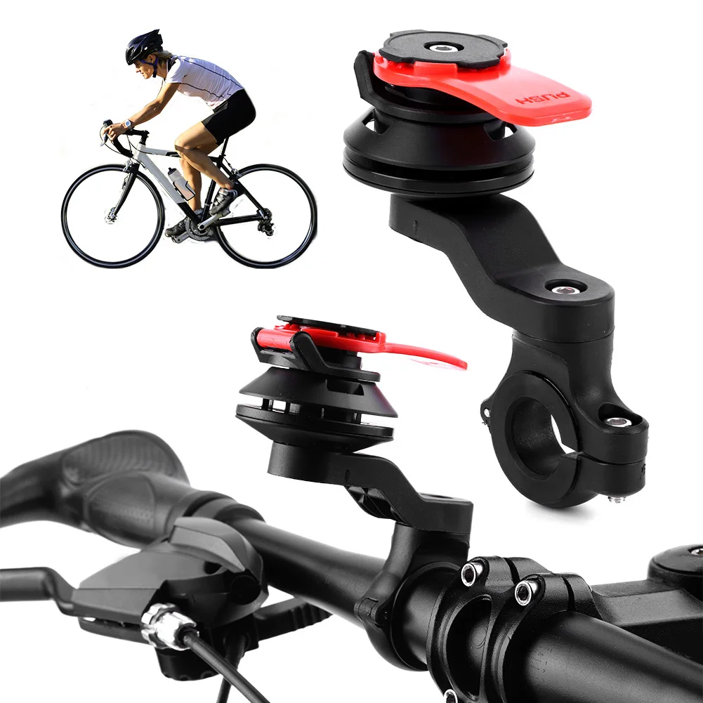 Quad Lock Bicycle Phone Holder Motorcycle Bike Phone Holder Stand Bike Holder 360° Rotatable Navigation Support Security Bracket