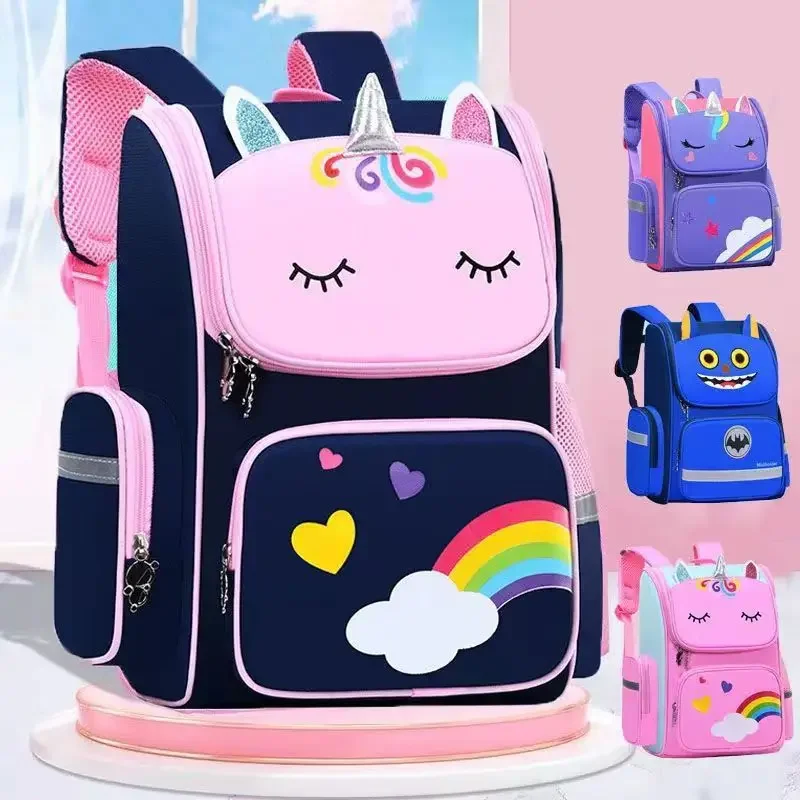 Boy Girl Cartoon Unicorn Schoolbags Lager Capacity School Backpack Kindergarten Primary School Backpacks Kawaii Kids Bag