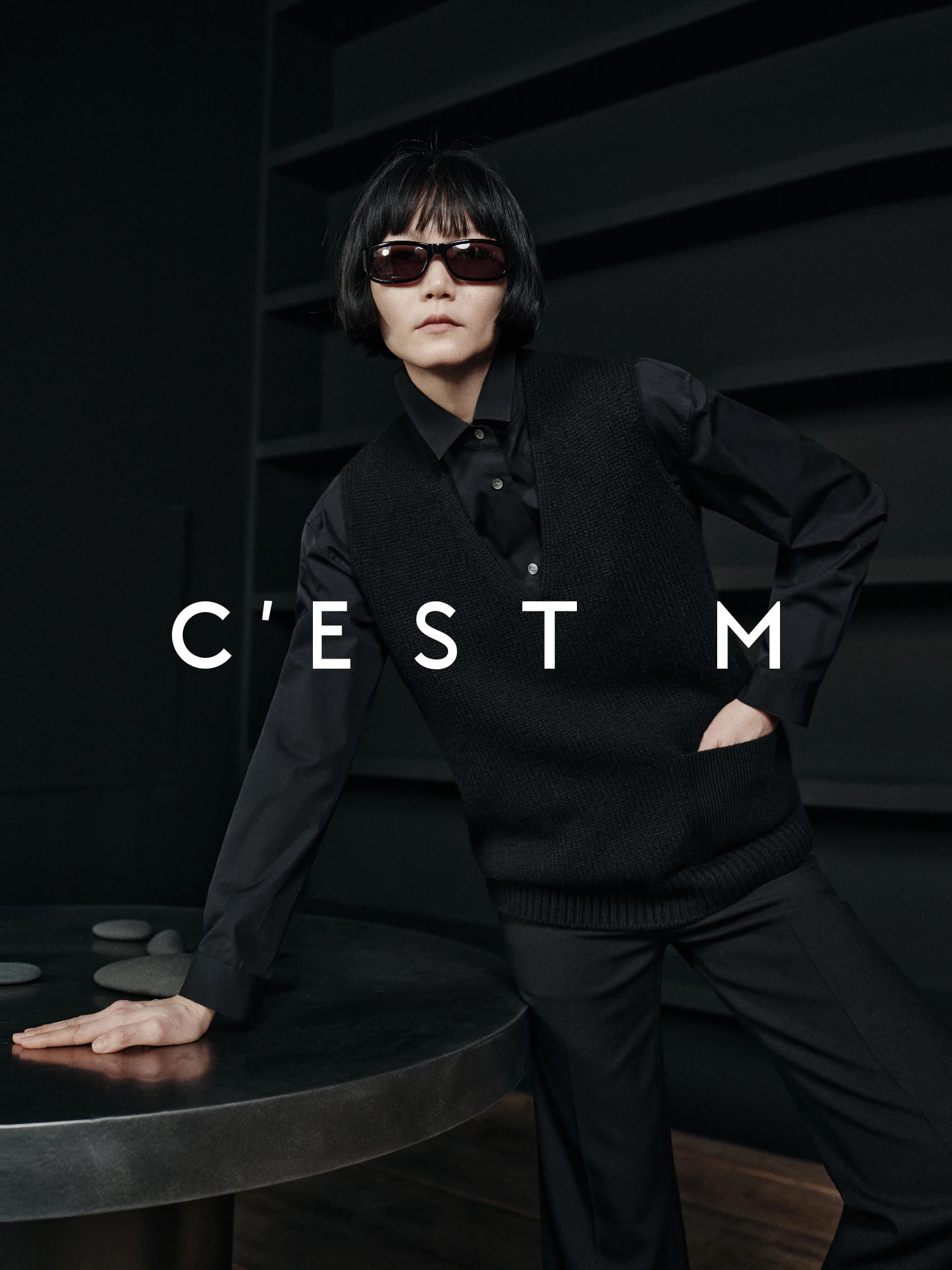 

Женский вязаный жилет Cest M из тибетского золотистого шелка с V-образным вырезом, свободного кроя, класса люкс