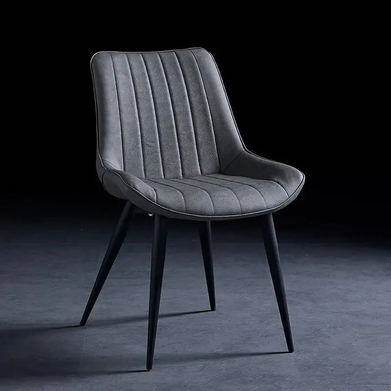 

Living Room Lounge Dining Chair Minimalist Patio Single Dining Chairs Faux Leather Modern Sillas Cocina Kitchen Furniture A1