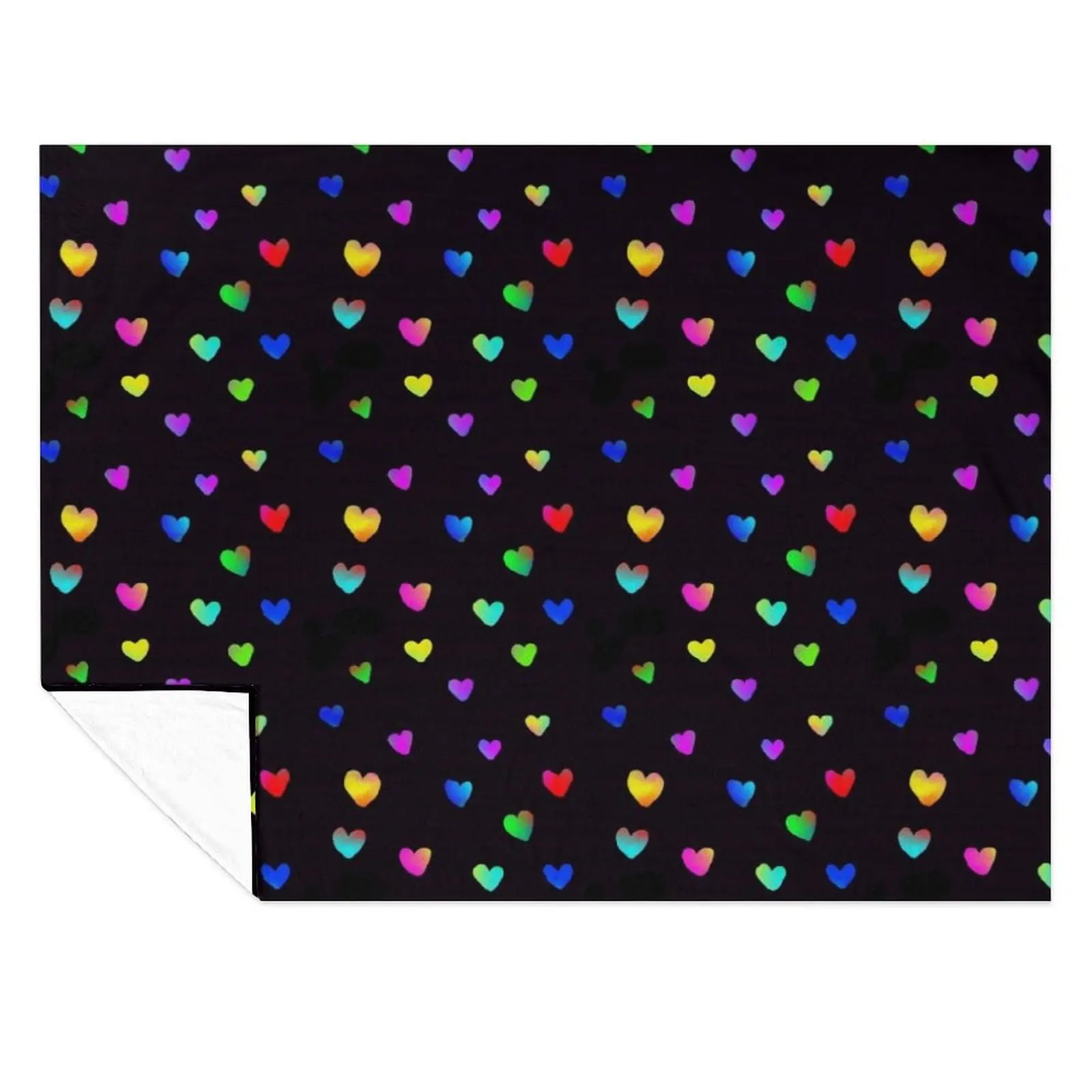 

Colorful Heart Sketch Throw Blanket Hairy anime Picnic Plaid on the sofa Blankets