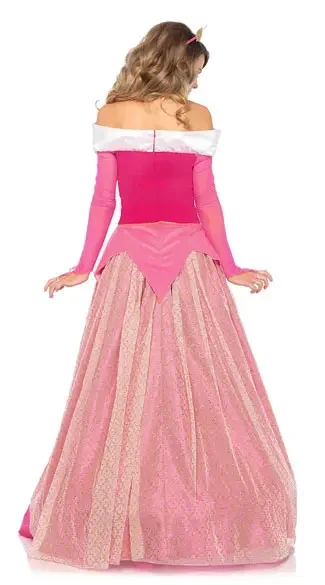 Sexy Pink Princess Costume Halloween Costume Deluxe Princess Aurora Costume Adult Women Sleeping Beauty Movie Cosplay Long Dress