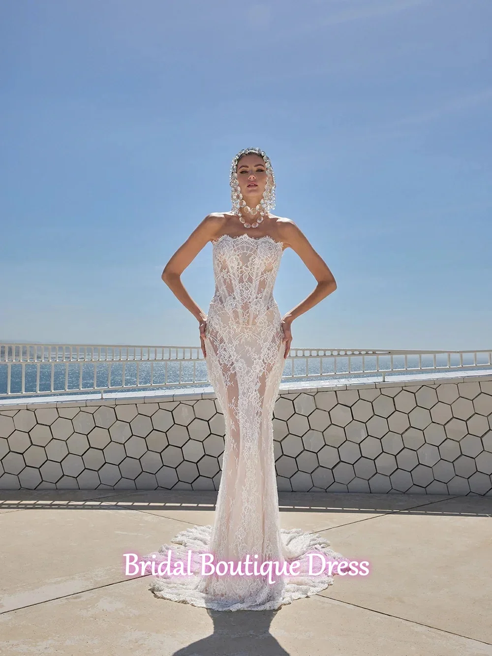 

New Arrive Wedding Dresses Mermaid Lace Set Boat Neck Neckline Sleeveless Customized Bride Gowns Vestidos De Novias