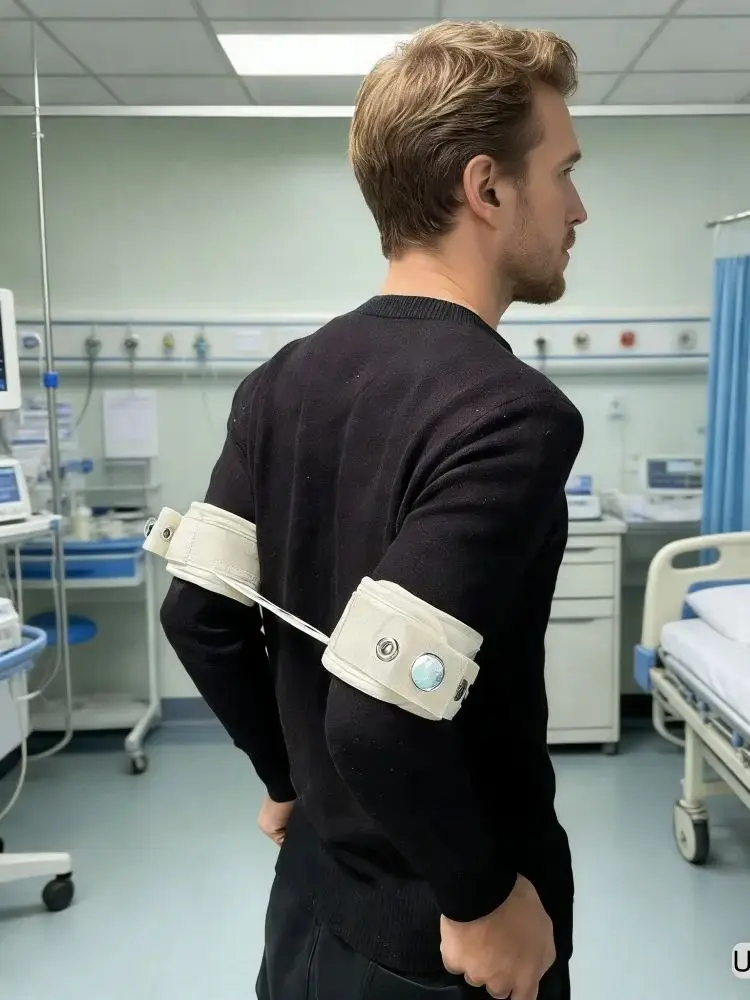 Restrictions de bras médicales en coton doux, support de membre de poignet réglable pour la sécurité des patients, ceinture de contrôle d'agitation de récupération post-chirurgicale