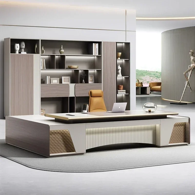 

Luxury Dresser Simple Modern Light President Boss Table Office Desk Computer Desk Tables Room Desks Gaming Table Filing Cabinets