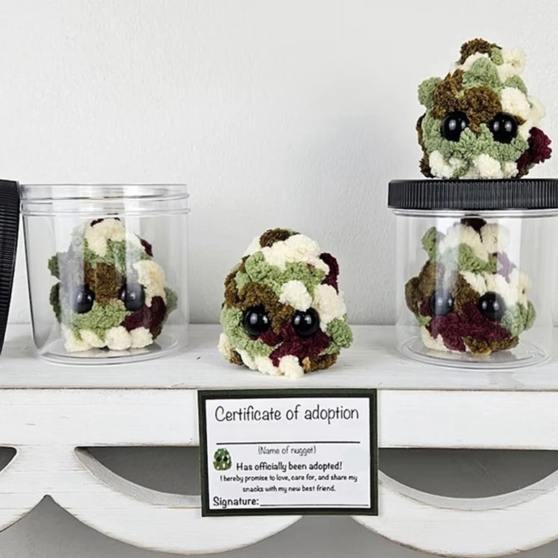 Adopt A Weed Nugget Plushie In A Jar Handmade Plush Stuffed Toys,Little Weed Nugget Plushie Durable Easy Install