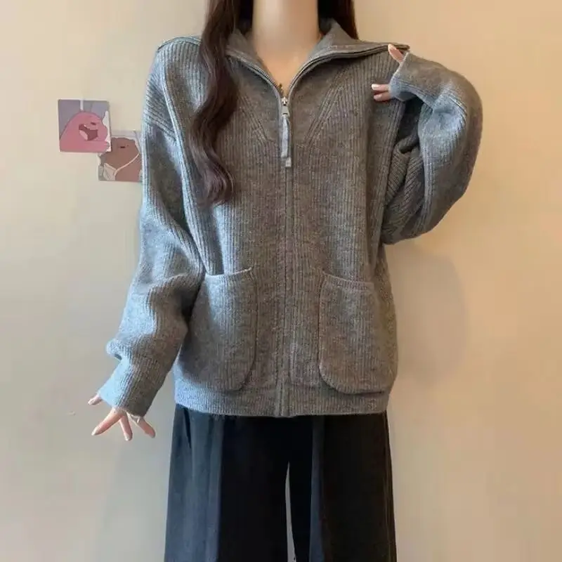 

New Korean High Quality Autumn Winter Cardigan Women Sweater Jacket Casual Elegant Long Sleeve Knitt Blouses Ladies Knitwear Top