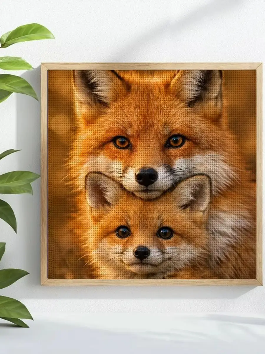 1 Stück 30x30 cm/11,8 Zoll Fuchs-Stickerei-Set DIY-Kit 11/14/16CT DIY-Stickerei-Set DIY-Kreuzstich-Set als Geschenk – Detail 1