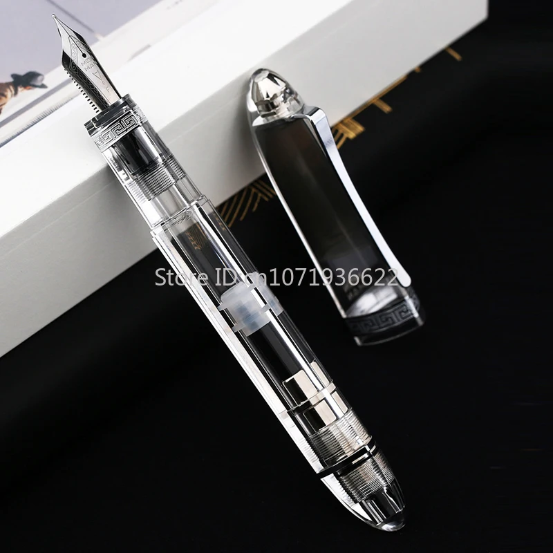 Limited Color Majohn V60 Transparent Triangular Piston Resin Fountain Pen Writing Pen School Business Stationery Supplies Gift