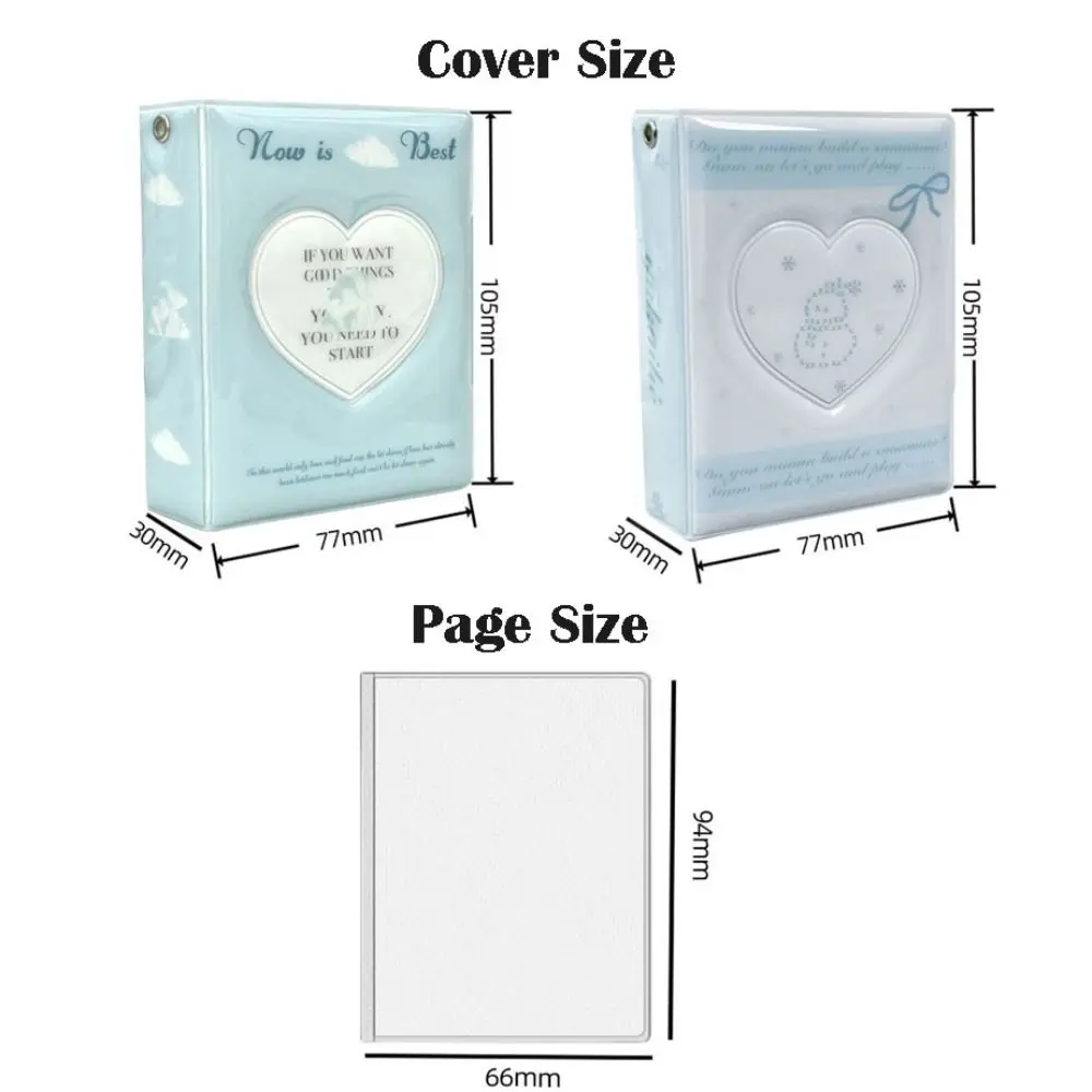 Cute PVC Card Book Heart Shaped Hollow Design 32 Slots Photo Album 3-3.5 Inch Card Binder