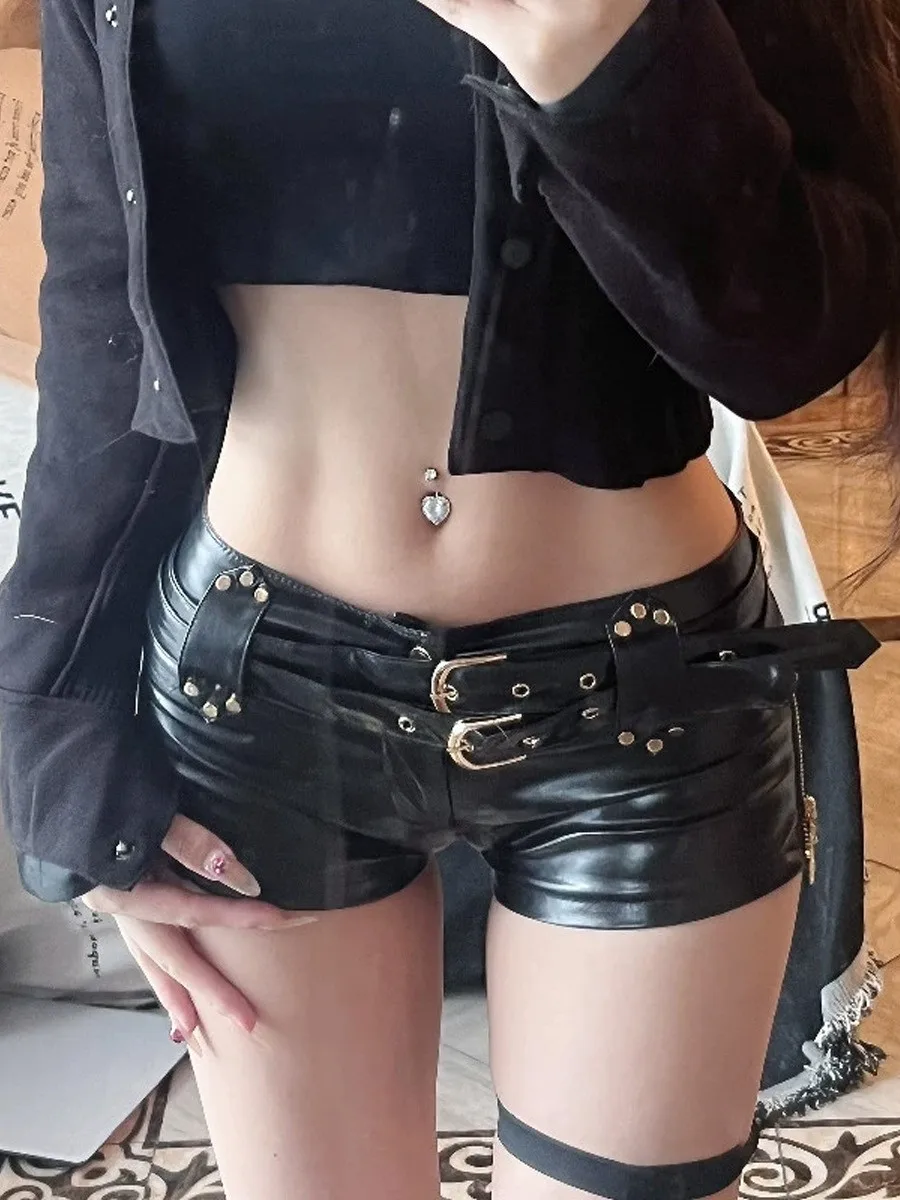 Low Waist Slight Stretch Shorts Low Rise Casual with Medium Thickness Private Celebrity Style Three Quarter Length Women Shorts