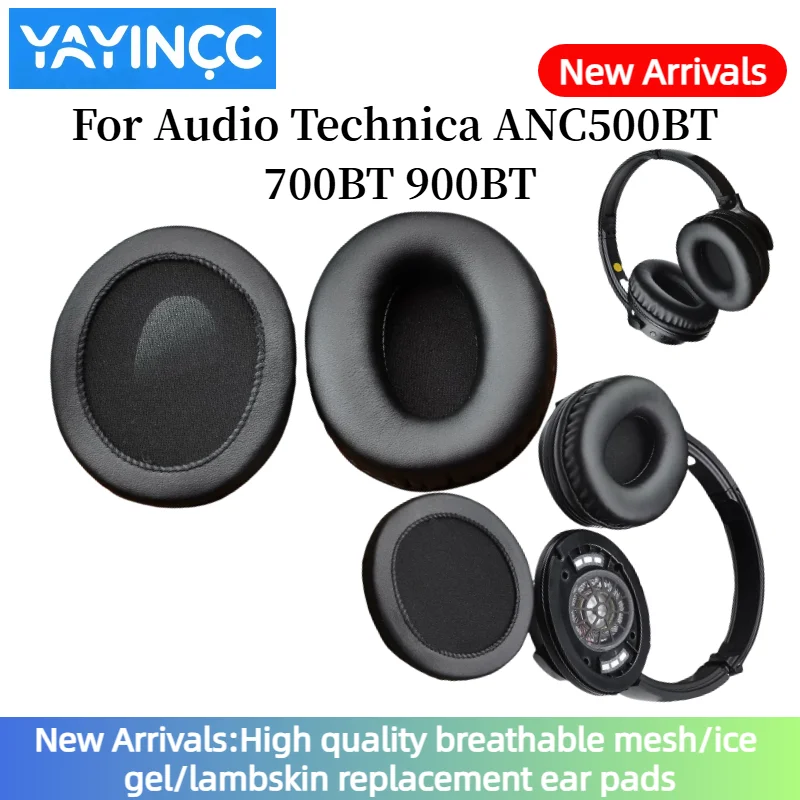 

YAYINCC Soft Foam Protein Leather Ear Pads Compatible For Audio Technica ANC500BT 700BT 900BT Headset Earmuffs Repairing Parts