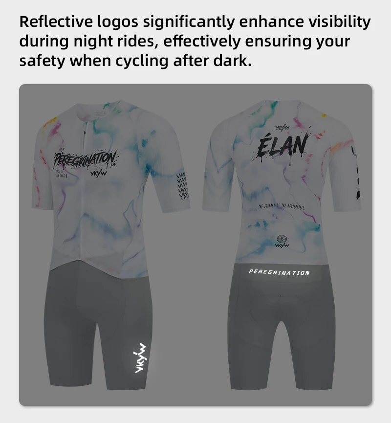 YKYWBIKE Herren-Radsportanzug, einteiliger Radsportanzug, 8 Stunden Reitzeit, Straßenradbekleidung, Sommer-Fahrrad-Maillot-Set – Detail 12