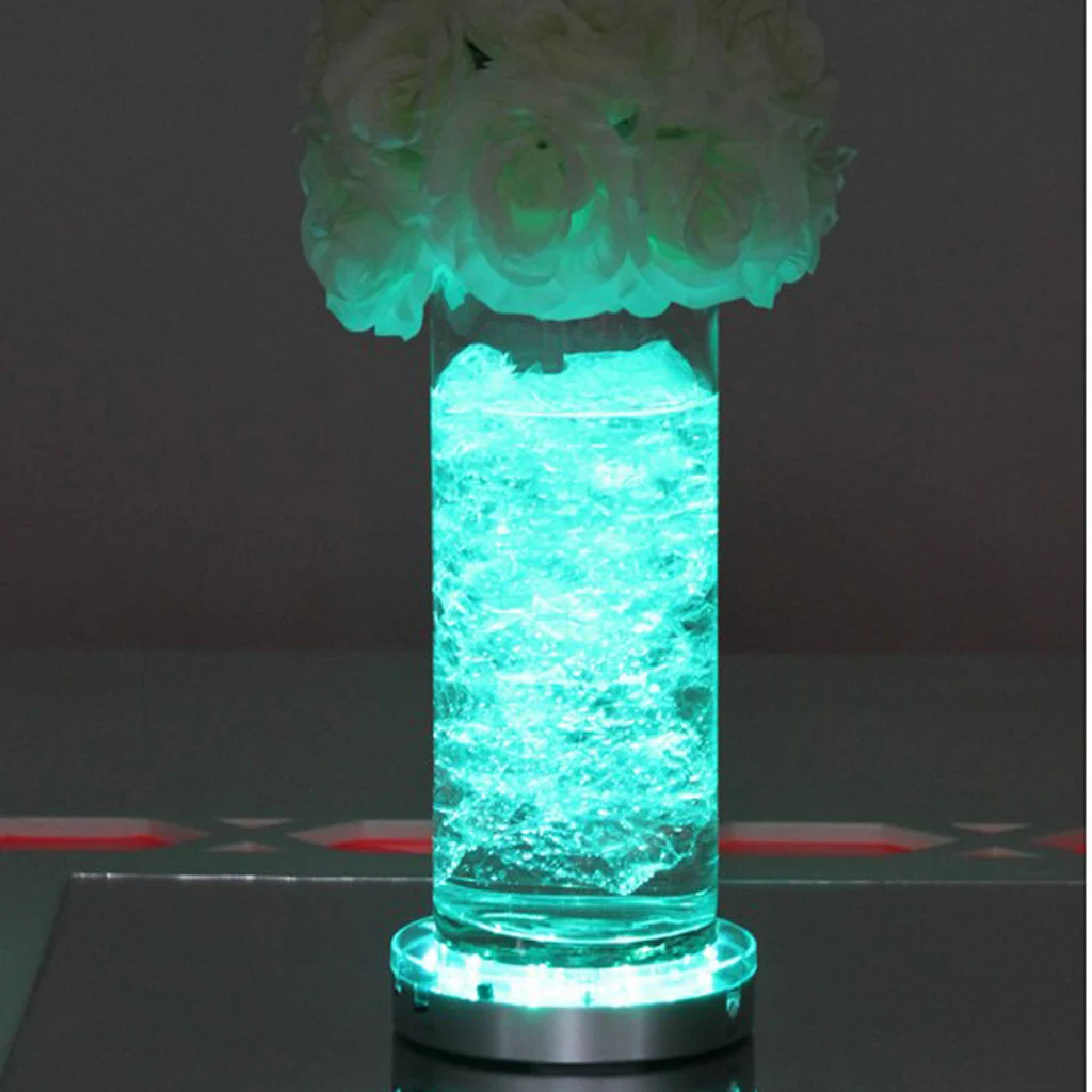 rgbランプ用の、中央に鏡が付いた円形のledライトベース。リモコンで操作可能。家庭用ディスプレイやナイトライトとして使用。