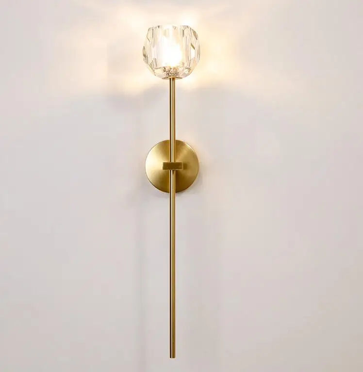 Modern Crystal Sconce Lamp G9 Wall Sconce Aisle Door Front Lights Sleeping Copper Wall Lights Bedside Lamp For Bedroom Fixtures
