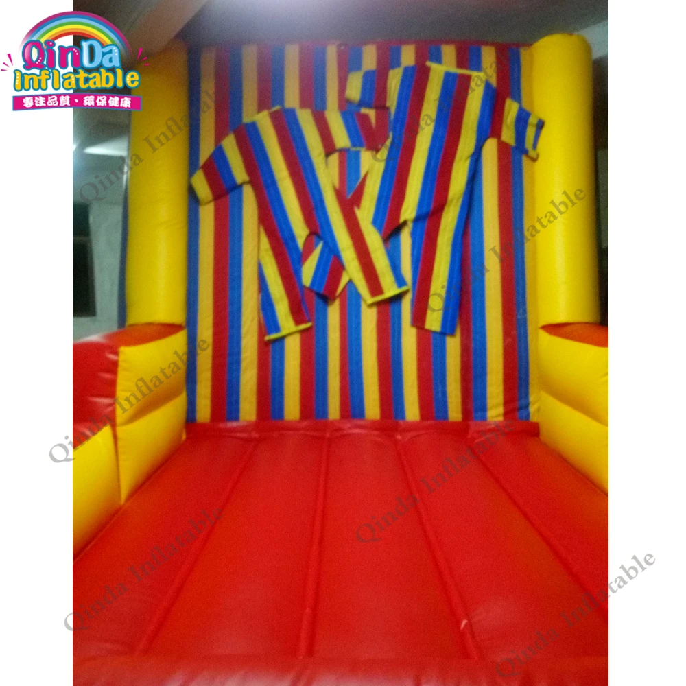 4x3x3m Carnival Games PVC Inflatable Jumping Sticking Wall ,hot Selling Inflatable Sticky Wall With Stick Clothes