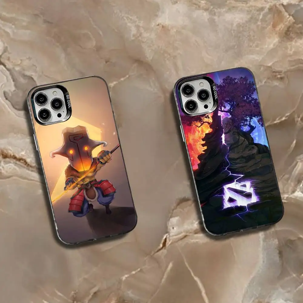 حافظة هاتف D-Dota 2 الرائعة لهاتف iPhone 16,15,14,13,12,11,Mini,Pro,SE,MAX غطاء أبيض غير لامع مقاوم للصدمات
