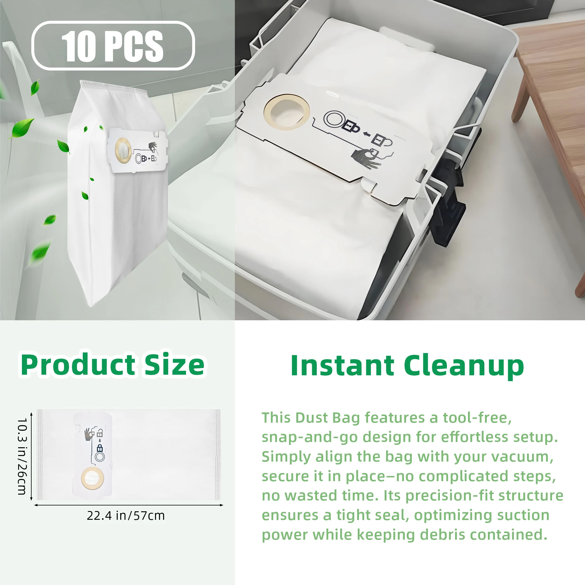 10 Pack for 204308 CT Festool Vacuum Bag Compatible with Festool CT MINI, CT MINI I, CT MIDI and CT MIDI I from 2019 Onward