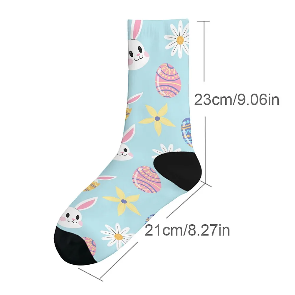 Nieuwigheid mid-tube sokken voor heren met paashaasprint, modieus en schattig, veelzijdige stijl, ademend en warm, perfecte cadeaukeuze