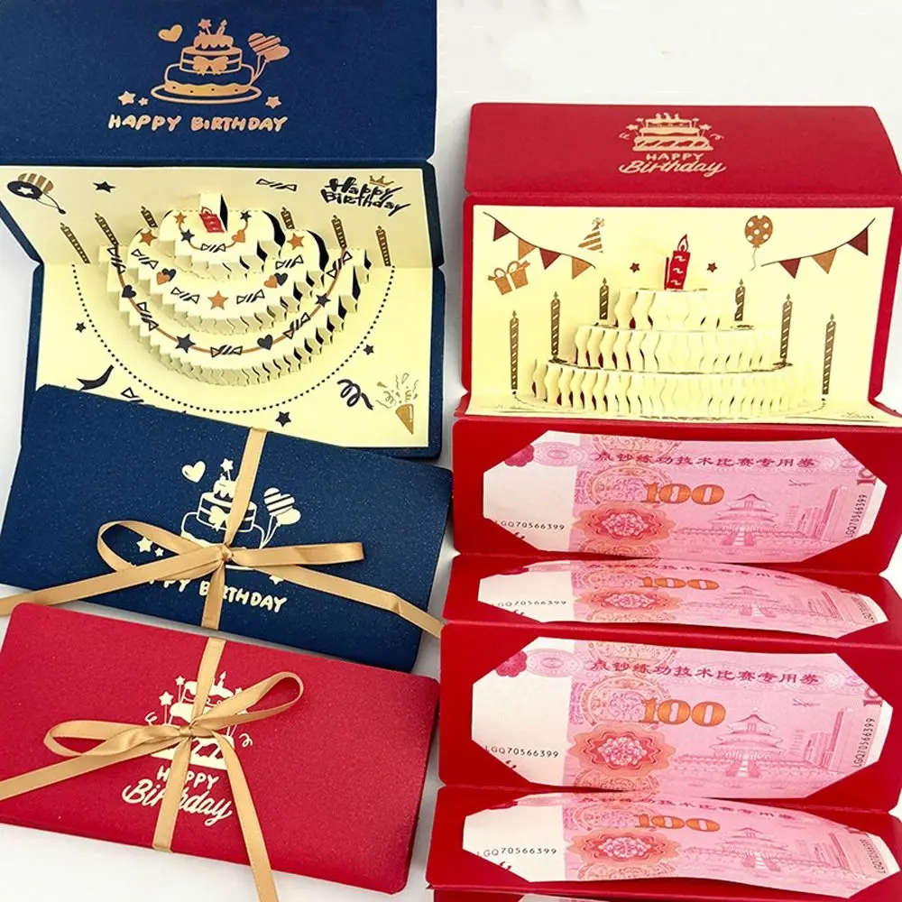 

Cash Gift Folding 3 D Birthday Red Envelope Pop-Up Traditional Lucky Money Envelope Best Wishes Money Bag Birthday Party