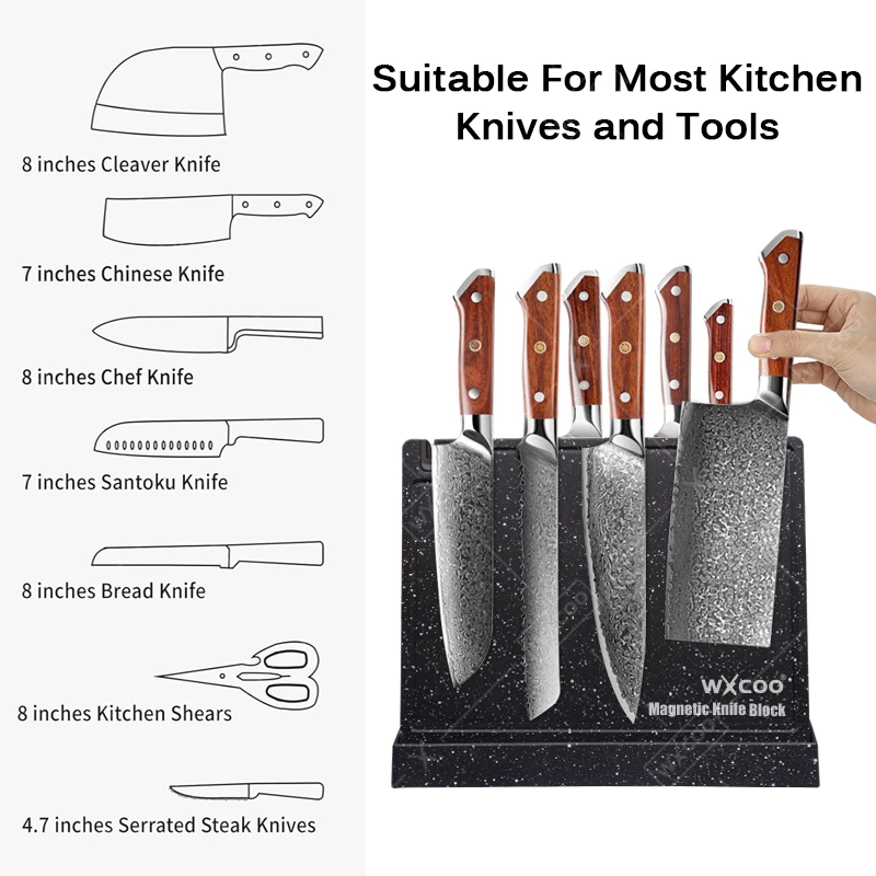 WXCOO 磁気ナイフホルダー両面強力な磁気包丁収納ユニバーサルナイフブロックカウンタートップ省スペース