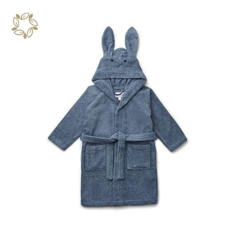 Kids Bath Robe Eco Friendly baby bathrobe Organic Cotton towelling robe baby hooded bath Sustainable bath robe child