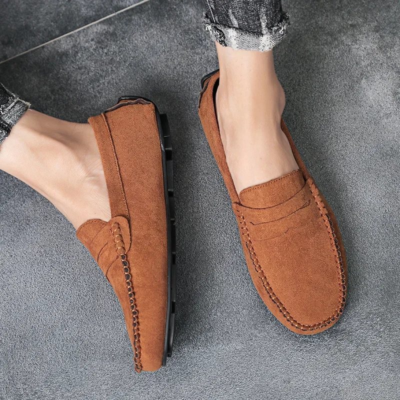 2022 New Cool England Men\'s Summer Loafers Shoes Moccasin Soft Man Casual Slip-on Cutout Shoes Driving Summer Loafers