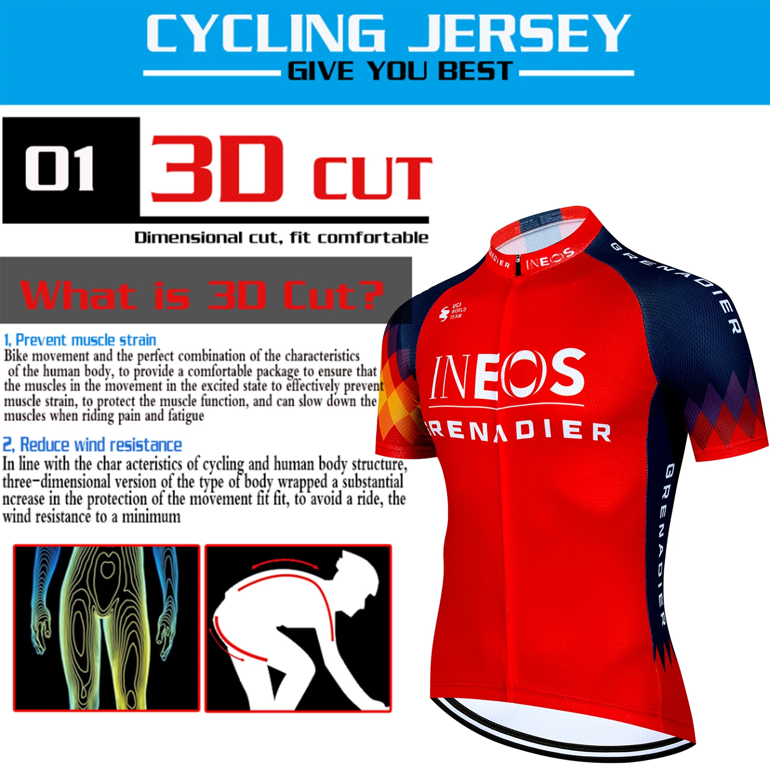 INEOS-uniforme de ciclismo para hombre, camisa profesional, Jersey, pantalones cortos, conjunto deportivo de Gel