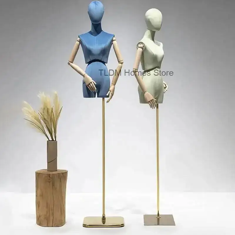 

Model Window Full-body Clothing Stand Clothing Wedding Store Props Women's Colorful Velvet Half-length Dress Mannequins Display