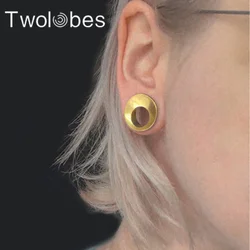 Twolobes 2PCS 316 Stainless Steel Ear Gauges Tunnels Plugs Expander Stretchers Piercing Women Men Body Jewelry New