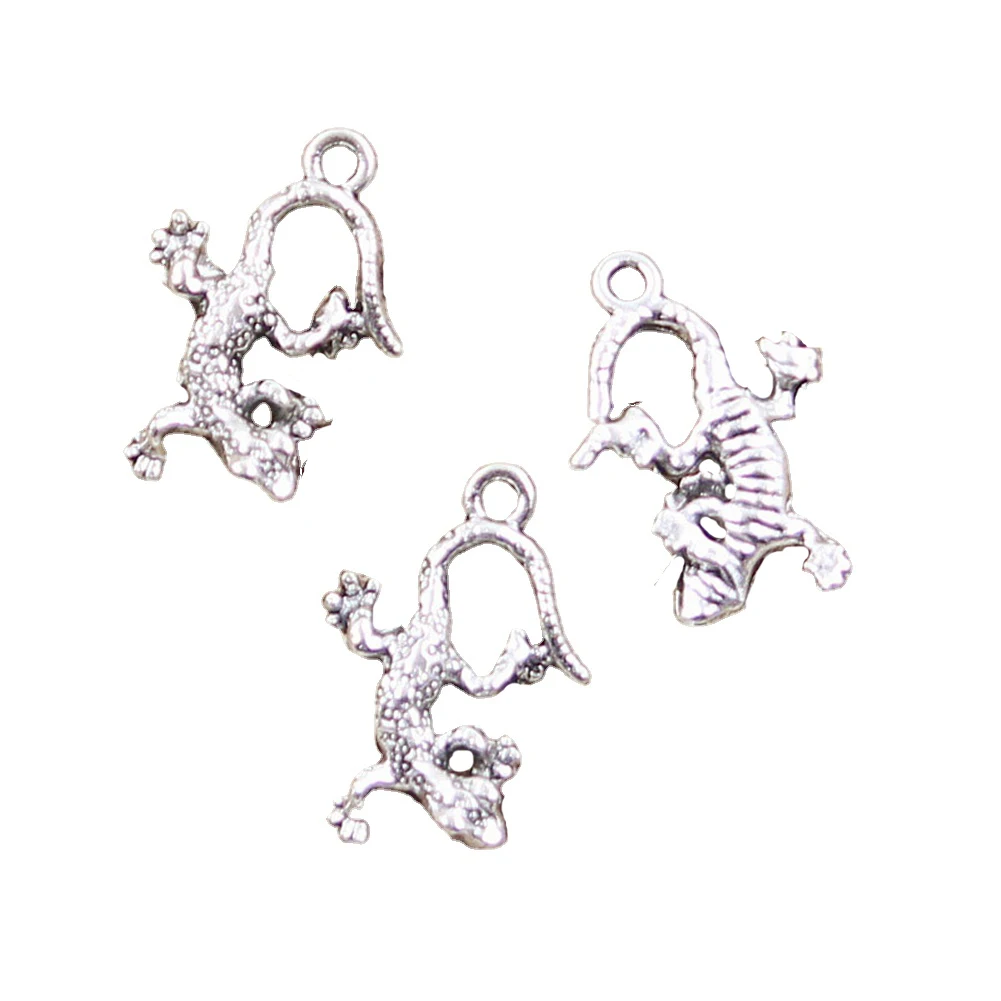 

15pcs Charms Gecko Lizard 21x15mm Antique Silver Color Pendants Making DIY Handmade Tibetan Finding Jewelry