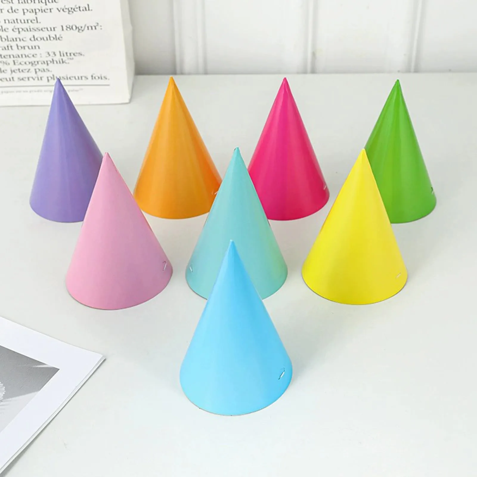 Chapéu de festa arco-íris com bola de pompom, chapéu colorido para evento de aniversário, chá, crianças, animal de estimação, chapéu festivo, suprimentos para festa de aniversário, com 10 peças