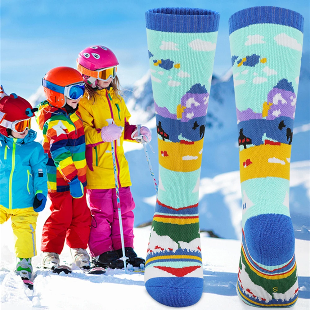 Children's Kids Skiing Socks Winter Warm Socks Youth Boys Girls Child Hiking Outdoor Sports Thicken Thermal Snowboarding Socks