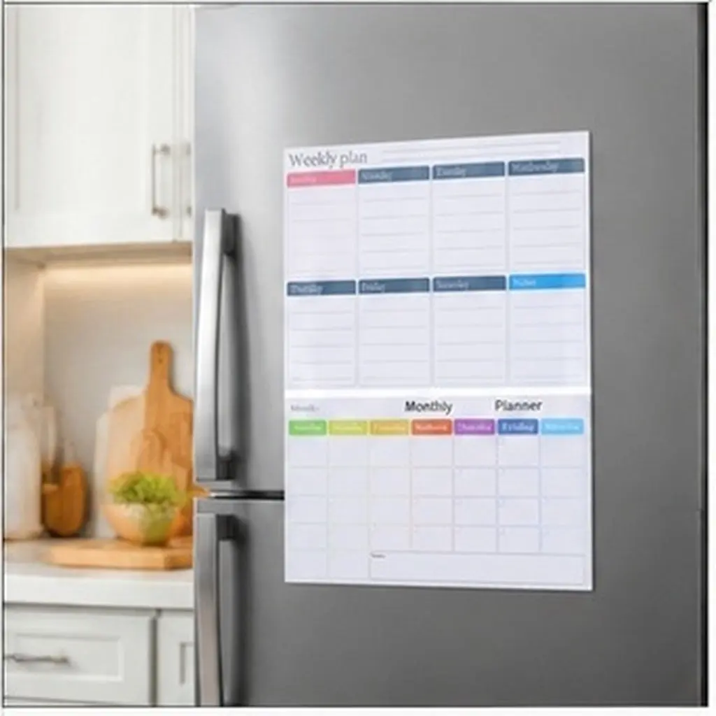 2Pcs Magnet Fridge Board For Kitchen Fridge Organization Couple Magnetic Schedule Erasable Writable Planning Message