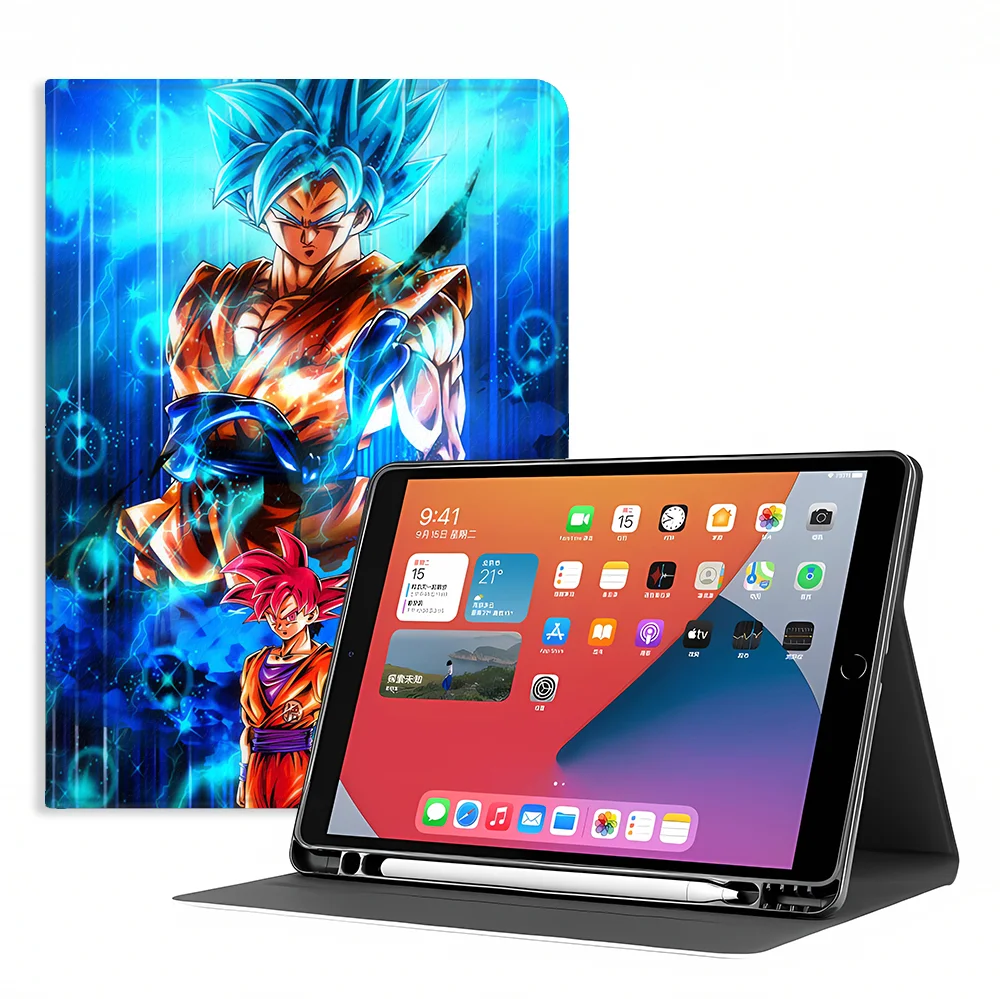 D-Dragon B-Ball G-Goku with Pencil Slot Case for Samsung Galaxy Tab A8 S9+ S10 Lite A11 S10 Plus A9Plus S7 S8+ S9 FE S10FE A7