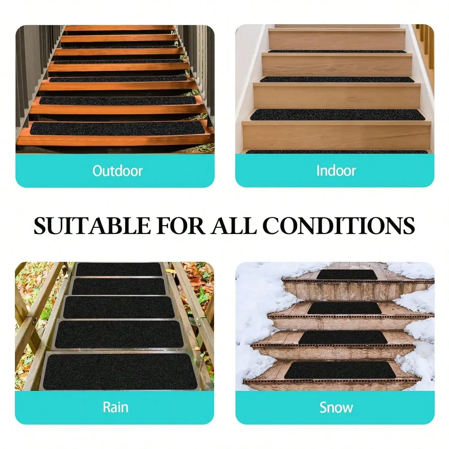 1pcs Non Slip Outdoor Stair Treads,Non Skid Heavy Duty Traction Adhesive Step Stripes for Staircase,Skateborad and Deck