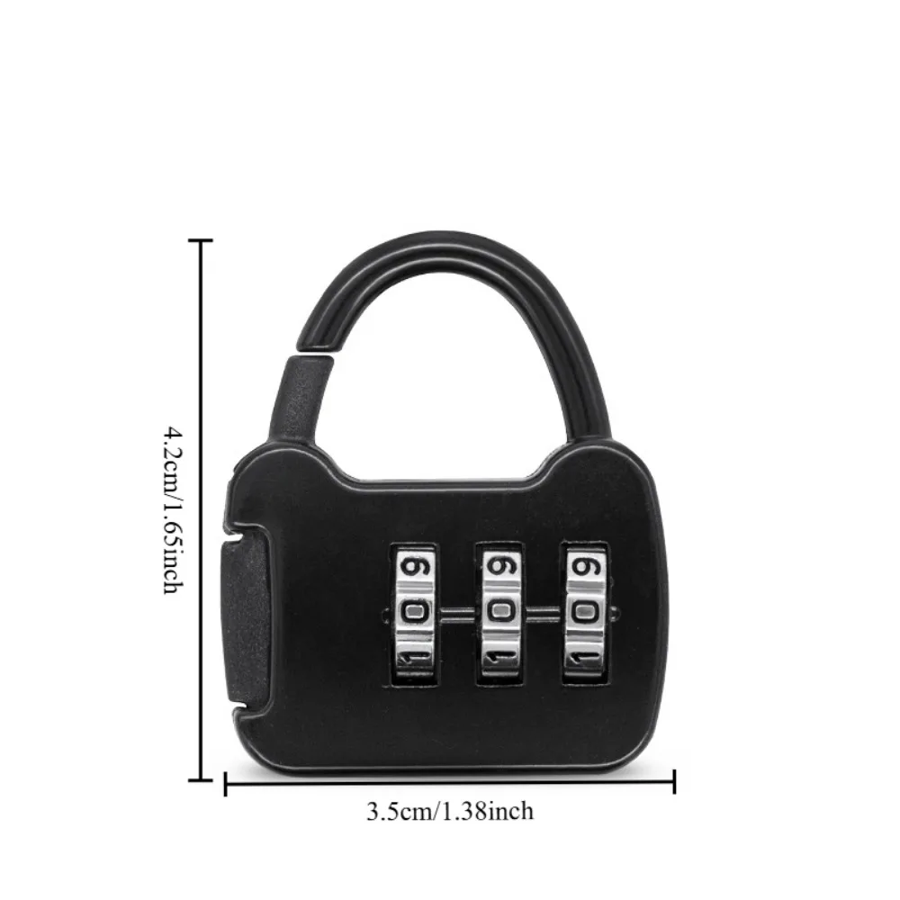 1 Pack Mini Trolley Case Password Lock Backpack Zipper Lock for Dormitory Cabinet Suitcase Security