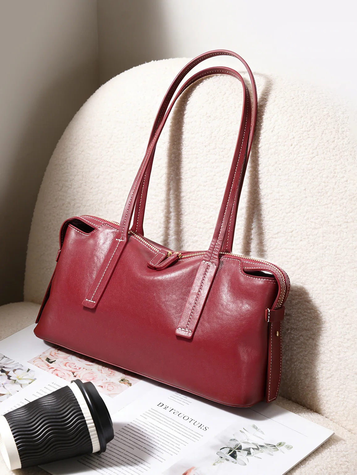 

Handbag, Autumn and Winter Commuter Bag, Women's Genuine Leather Bag, High-End Women's Bag, Large-Capacity Tote Bag, Cross-Border Shoulder Bag