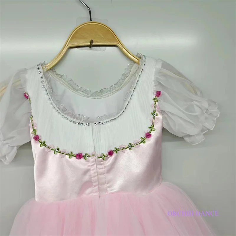 Profissional tamanho personalizado crianças meninas palco dança desempenho wear trajes rosa vestido de balé lírico