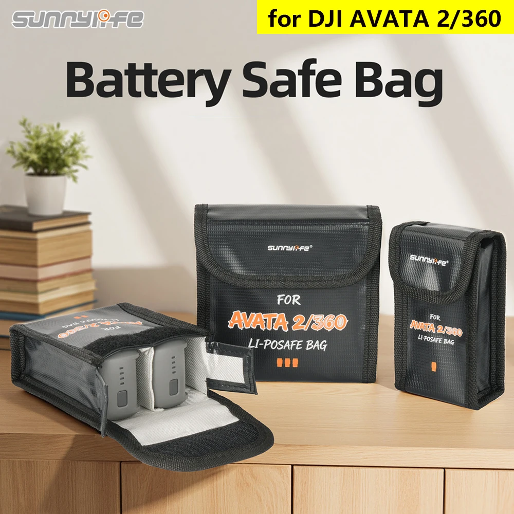 

Sunnylife LiPo Battery Safe Bag Fireproof for DJI Avata 360 /Avata 2 Case Transport Lithium Battery Safe Explosion-proof Bag