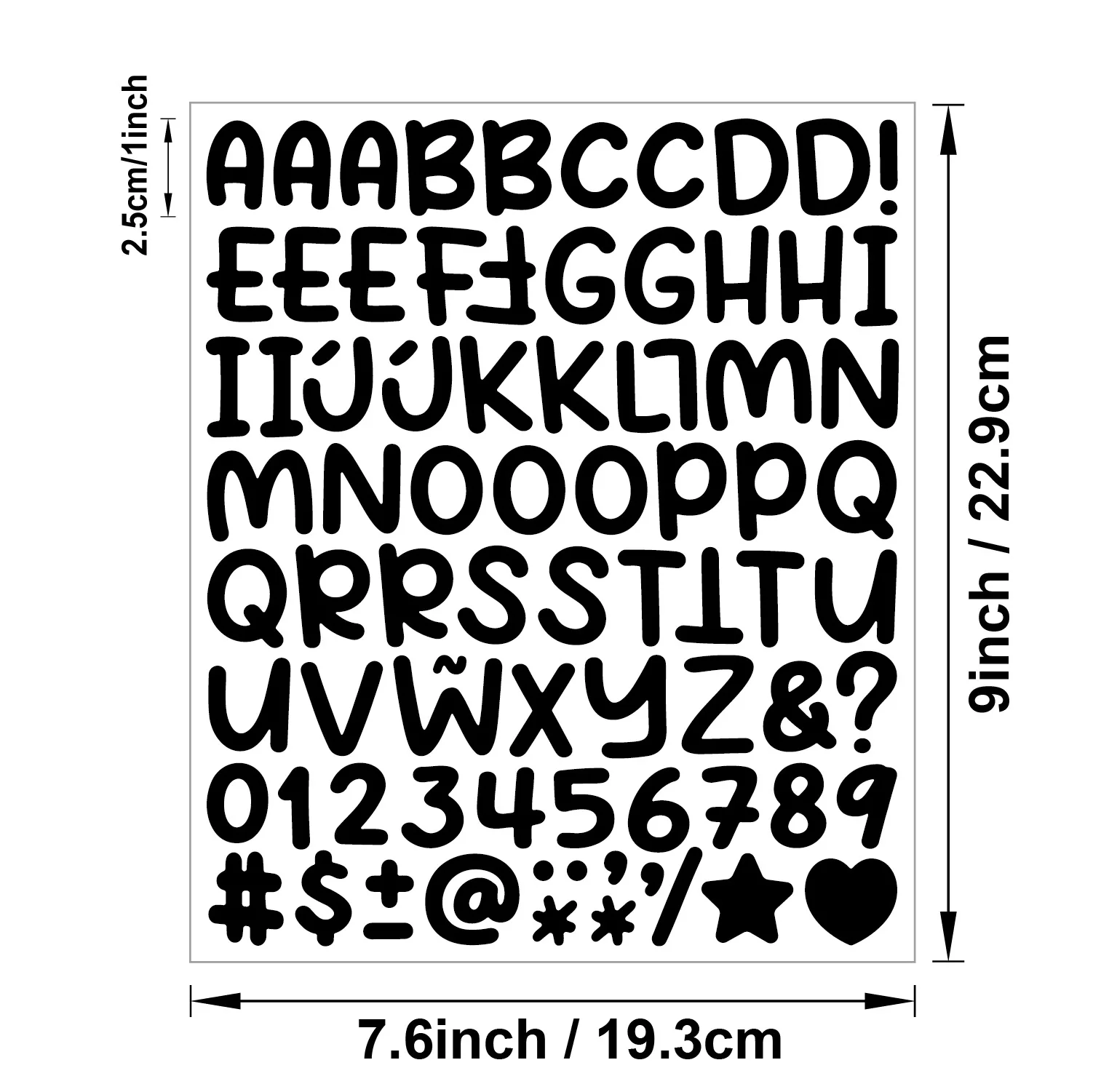 1매 1인치 비닐 만화 ABC 스티커 귀여운 자가 점착 알파벳 및 숫자 스티커 (어린이용, 스크랩북, 물병 공예용)