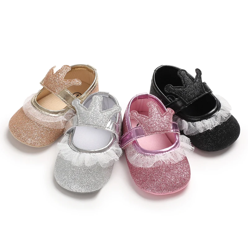 HAIZHIW Baby Girl Fashion Lace Lace Solid Color Princess Shoes Comfortable Soft Sole Non-Slip Toddler Shoes Baptism First Walker