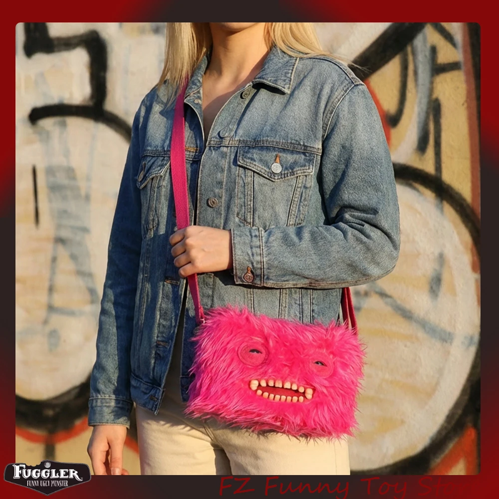 Fuggler Bag Big Head Plush Crossbody Bag Original Ugly Tooth Monster Shoulder Bag Furry Purse Backpack Wallet Birthday Gift